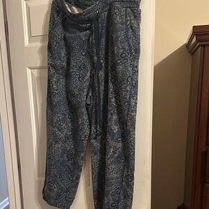 Anthropologie Blue Patterned Joggers